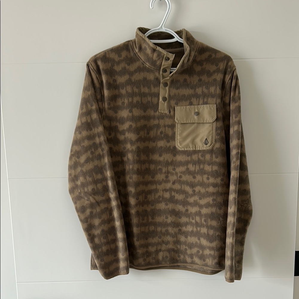 Volcom Patterned Pullover with Buttons